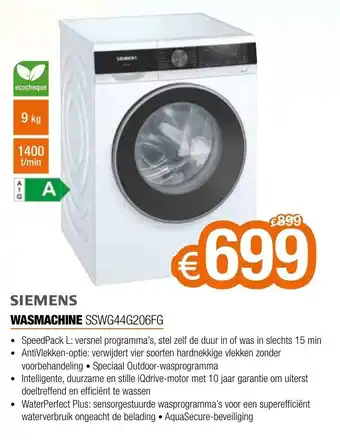 Expert Siemens Wasmachine SSWG44G206FG aanbieding