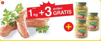 Cora 1 kg Varkens/rundsworsten - minimun 1 kg in kistje en in bakje aanbieding