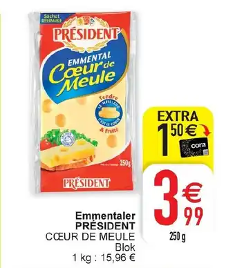 Cora Emmentaler president 250g aanbieding