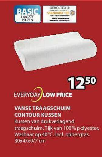 Jysk Vanse Traagschuim Contour Kussen aanbieding