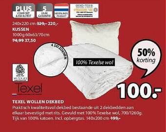 Jysk Texel Wollen Dekbed aanbieding
