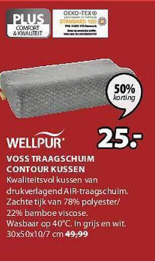 Jysk Voss Traagschuim Contour Kussen aanbieding