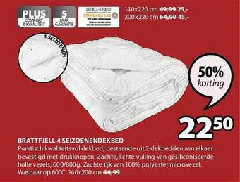Jysk Brattfjell 4 Seizoenendekbed aanbieding