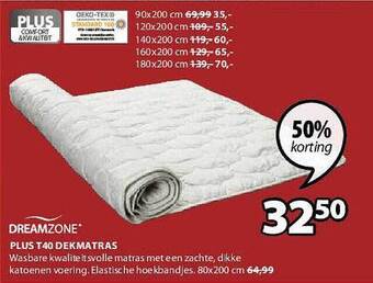Jysk Plus T40 Dekmatras aanbieding