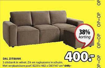 Jysk Dal Zitbank aanbieding