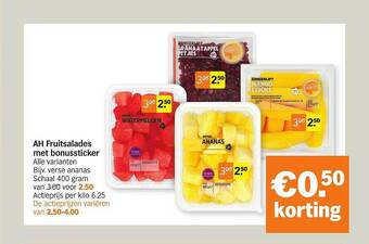 Albert Heijn Ah Fruitsalades Met Bonussticker aanbieding