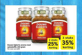 Albert Heijn Douwe Egberts Aroma Rood Oploskoffie 200 Gram aanbieding