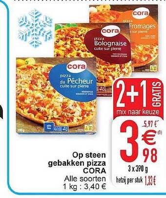 Cora Op Steen Gebakken Pizza aanbieding