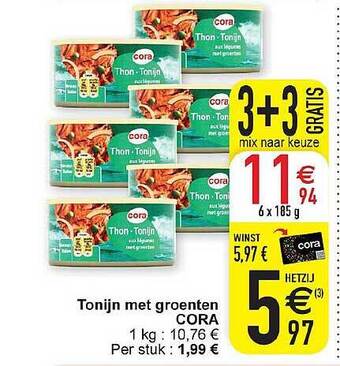 Cora Tonijn Met Groenten aanbieding