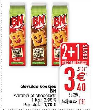Cora Gevulde Koekjes Bn aanbieding