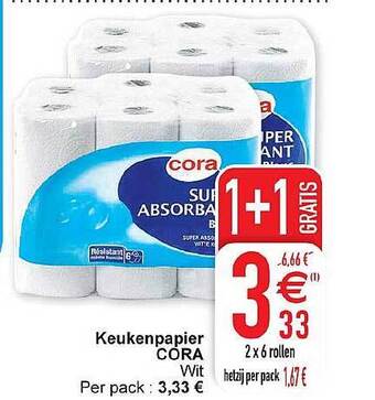 Cora Keukenpapier Cora aanbieding