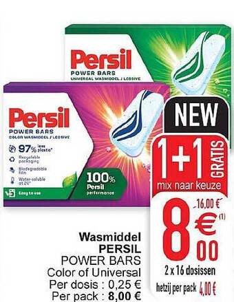 Cora Wasmiddel Persil Power Bars aanbieding