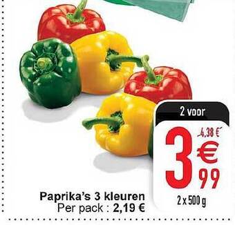 Cora Paprika's 3 Kleuren aanbieding