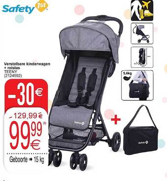 Cora Safety Verstelbare Kinderwagen + Reistas aanbieding