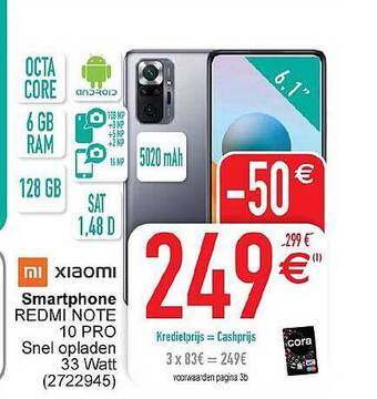 Cora Xiaomi Smartphone Redmi Note 10 Pro aanbieding
