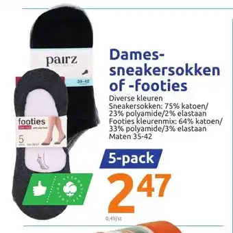 Action Dames- sneakersokken of -footies aanbieding
