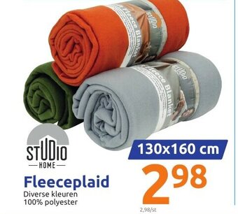 Action Studio home fleeceplaid 130 x 160cm aanbieding