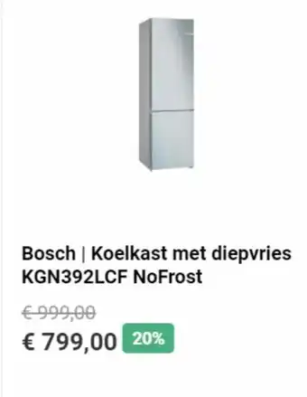 Bosch Koelkast met diepvries KGN392LCF NoFrost