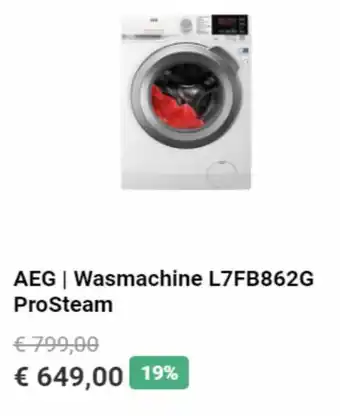 Krëfel AEG Wasmachine L7FB862G ProSteam aanbieding