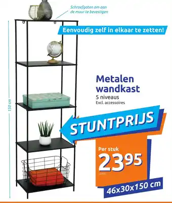 Action Metalen wandkast 46 x 30 x 150cm aanbieding