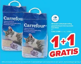 Carrefour Carrefour Minerale Kattenbakvulling Geparfumeerd Met Lavendel, 8 L aanbieding