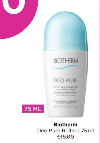 ICI PARIS XL Biotherm Deo Pure Roll-on 75 ml aanbieding