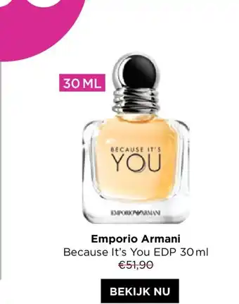 ICI PARIS XL Emporio Armani Because It's You EDP 30 ml aanbieding