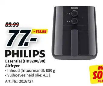 MediaMarkt Philips Essential (HD9200/90) Airfryer aanbieding