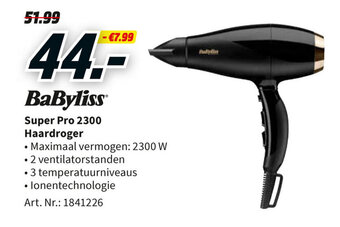 MediaMarkt Babyliss Super Pro 2300 Haardroger aanbieding