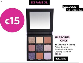 ICI PARIS XL BE Creative Make Up Pastel Getaway, Eyeshadow Palette, Chasing Rainbow aanbieding