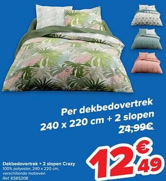 Carrefour Dekbedovertrek + 2 slopen crazy aanbieding
