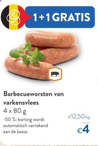 Barbecueworsten van varkensvlees 4 x 80 g
