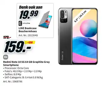 MediaMarkt Redmi Note 10 5G 64GB Graphite Gray Smartphone aanbieding