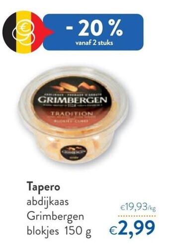 OKay Tapero abdijkaas Grimbergen blokjes 150 g aanbieding