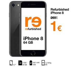 Orange Refurbished Iphone 8 aanbieding