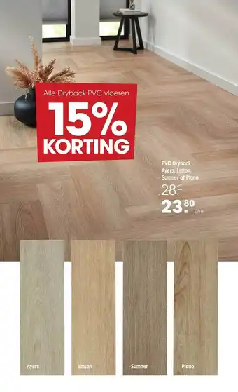 Kwantum Pvc Dryback Ayers, Linton, Summer Of Plano aanbieding