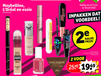 Kruidvat Maybelline, L'Oreal en essie aanbieding