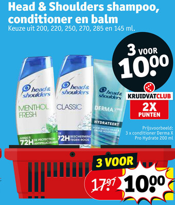 Kruidvat Head & Shoulders shampoo, conditioner en balm aanbieding