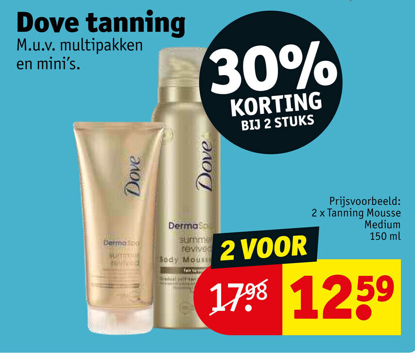 Dove tanning 150 ml promotie bij Kruidvat