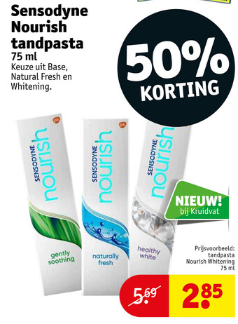 Kruidvat Sensodyne Nourish tandpasta 75 ml aanbieding