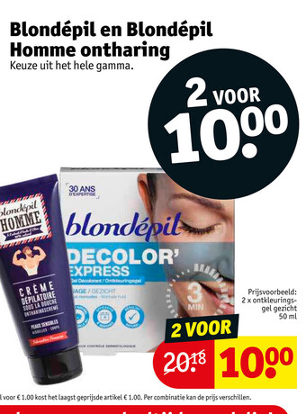 Kruidvat Blondepil en Blondepil Homme ontharing aanbieding
