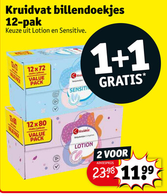 Kruidvat Billendoekjes 12-pak aanbieding