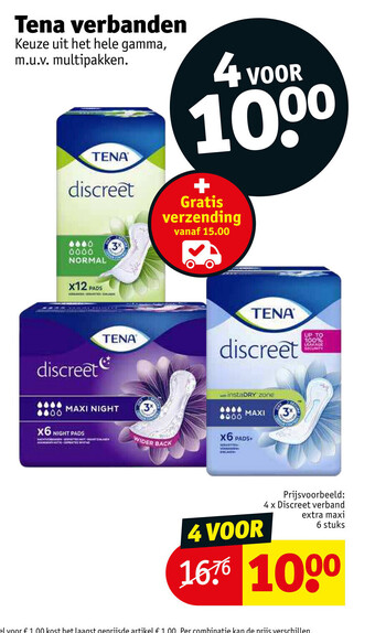 Kruidvat Tena verbanden aanbieding