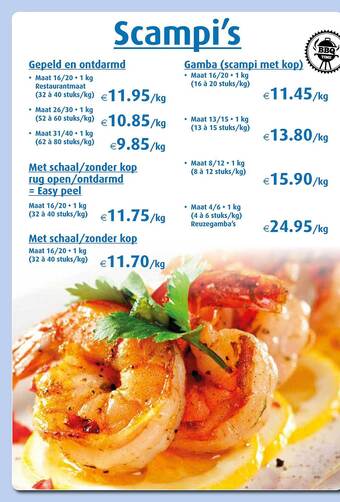 Aronde Scampi's aanbieding