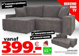 Seats and Sofas Hoeksalon Milo aanbieding