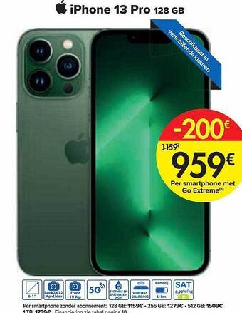 Carrefour Iphone 13 Pro 128 Gb aanbieding