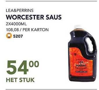 Bidfood Worcester Saus aanbieding