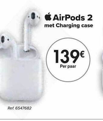 Carrefour Airpods 2 Met Charging Case aanbieding