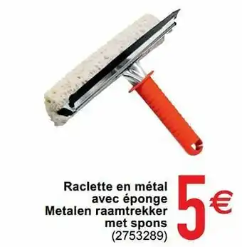 Raclette en métal avec éponge metalen raamtrekker met spons