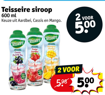 Kruidvat Teisseire siroop 600 ml aanbieding